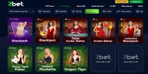 Các bàn cược Zbet Casino luôn khiến cho người chơi thích thú