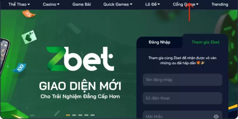 Giao diện & đồ họa của nhà cái Zbet Casino bắt mắt